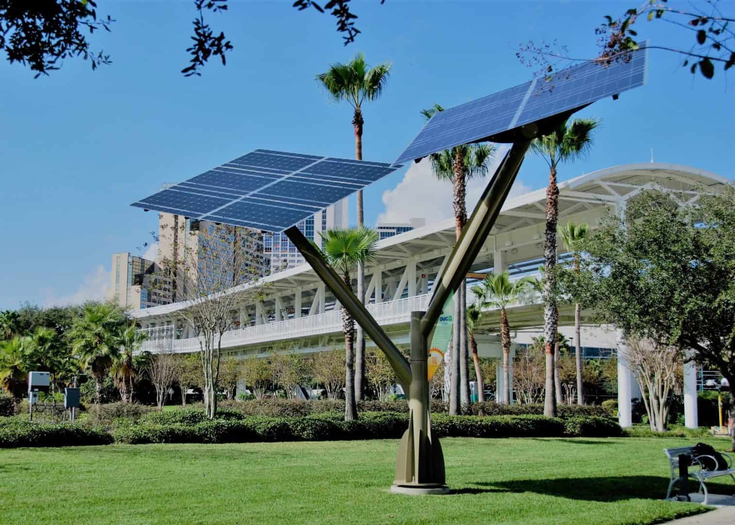 Drzewka z panelami słonecznymi w Orlando